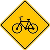 bicyclette chemin signe. Jaune diamant avertissement signe pour vélo voie. diamant route signe. rhombe route signe. vecteur