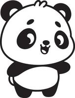 Panda 2d dessin animé personnage clipart pour enfants livre vecteur