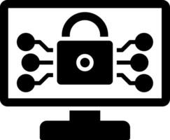 icône de glyphe de sécurité internet vecteur