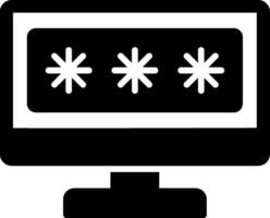 Sécurité ordinateur mot de passe glyphe icône vecteur