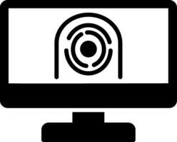 Sécurité ordinateur empreinte faciale glyphe icône vecteur