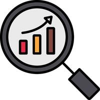 icône remplie de ligne d'analyse vecteur