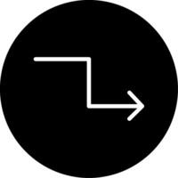 icône de glyphe de flèche en zigzag vecteur