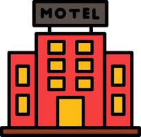 icône remplie de ligne de motel vecteur