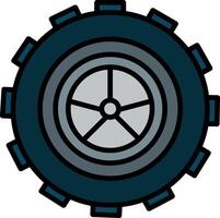pneu ligne rempli icône vecteur