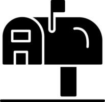 icône de glyphe de boîte aux lettres vecteur