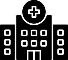 icône de glyphe d'hôpital vecteur