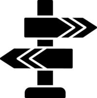 icône de glyphe de signe directionnel vecteur