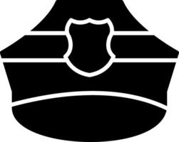 icône de glyphe de chapeau de police vecteur