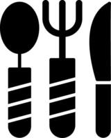 icône de glyphe d'ustensiles de cuisine vecteur