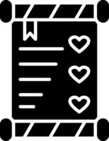 icône de glyphe d'invitation de mariage vecteur