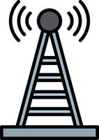 radio la tour ligne rempli icône vecteur