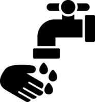 icône de glyphe de lavage des mains vecteur