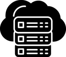 nuage les serveurs glyphe icône vecteur