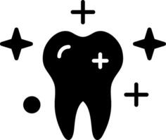icône de glyphe de dent propre vecteur