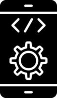 icône de glyphe de développement logiciel vecteur