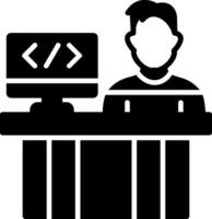 icône de glyphe de programmeur vecteur