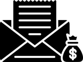 icône de glyphe d'enveloppe vecteur