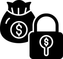 icône de glyphe de paiement sécurisé vecteur