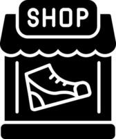 icône de glyphe de magasin de chaussures vecteur