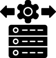 icône de glyphe de gestion des données vecteur