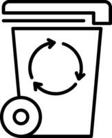icône de ligne de poubelle vecteur