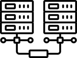 icône de ligne de réseau de données vecteur