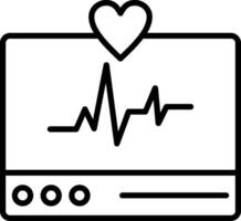 icône de ligne de moniteur ecg vecteur