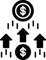 icône de glyphe de croissance de l'argent vecteur
