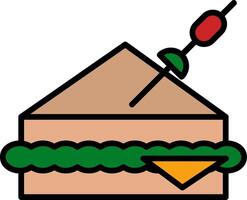 sandwich ligne rempli icône vecteur