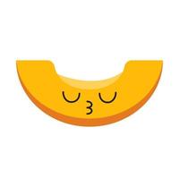 melon mignon kawaii design plat caractère grandissime. baie aux yeux fermés. nourriture embarrassée et triste. emoji drôle, émoticône, baiser. illustration vectorielle silhouette isolée vecteur