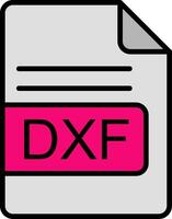dxf fichier format ligne rempli icône vecteur