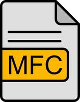 mfc fichier format ligne rempli icône vecteur
