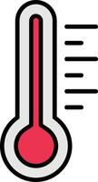 thermomètre ligne rempli icône vecteur