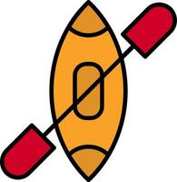 icône remplie de ligne de kayak vecteur