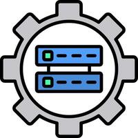 icône remplie de ligne de gestion de données vecteur