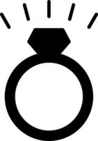 icône de glyphe de bague en diamant vecteur