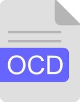 ocd fichier format plat icône vecteur