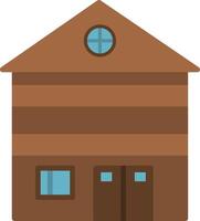 icône plate de maison en bois vecteur