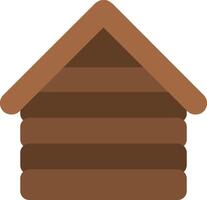 icône plate de maison en bois vecteur