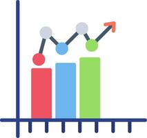 icône plate graphique à barres vecteur