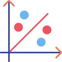 icône plate de graphique en nuage de points vecteur