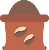 icône plate de sac de café vecteur