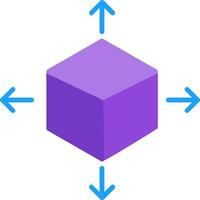 icône plate cube vecteur