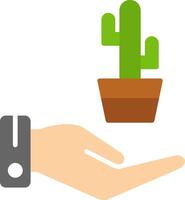 icône plate de cactus vecteur