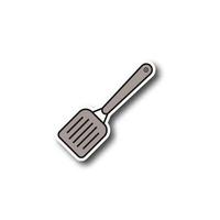 patch spatule de cuisine. autocollant de couleur. illustration vectorielle isolée vecteur