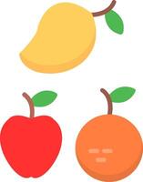 icône plate de fruits vecteur