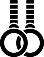 gymnastique anneaux glyphe icône vecteur