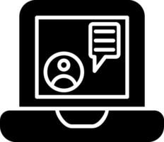 icône de glyphe d'ordinateur portable vecteur