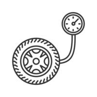 icône linéaire de jauge de pression des pneus. illustration de la ligne mince. symbole de contour. dessin de contour isolé de vecteur